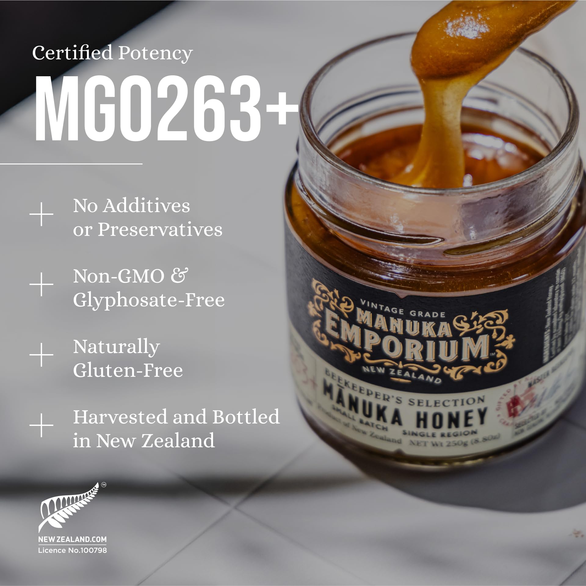 Amazon.com : Manuka Emporium MGO263+ 100% Pure Raw NZ Manuka Honey